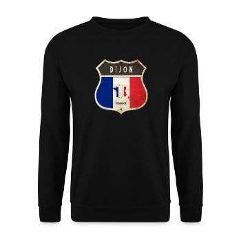 Dijon Frankreich Wappen Flaggen Design - Unisex Pullover - Schwarz - Vorne - Alina (178cm) & Michal (187cm)