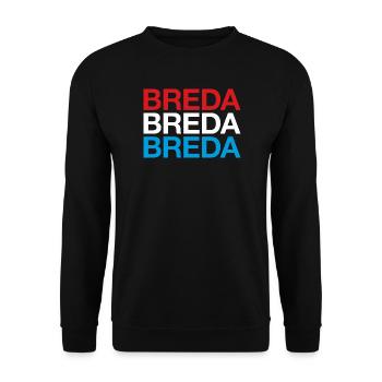 BREDA Niederlande Flagge Netherlands - Unisex Pullover - Schwarz - Vorne - Alina (178cm) & Michal (187cm)