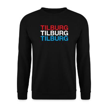 TILBURG Netherlands Niederlande Flagge - Unisex Pullover - Schwarz - Vorne - Alina (178cm) & Michal (187cm)