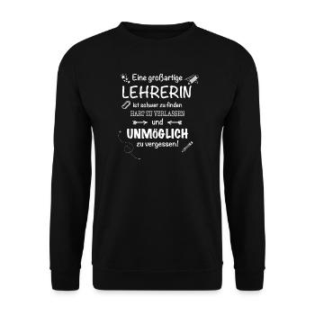 Lehrerin - Unisex Pullover - Schwarz - Vorne - Alina (178cm) & Michal (187cm)