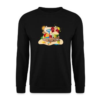 plein de valises emballées pour les vacances à la plage - Sweat-shirt Unisexe - noir - Devant - Alina (178cm) & Michal (187cm)