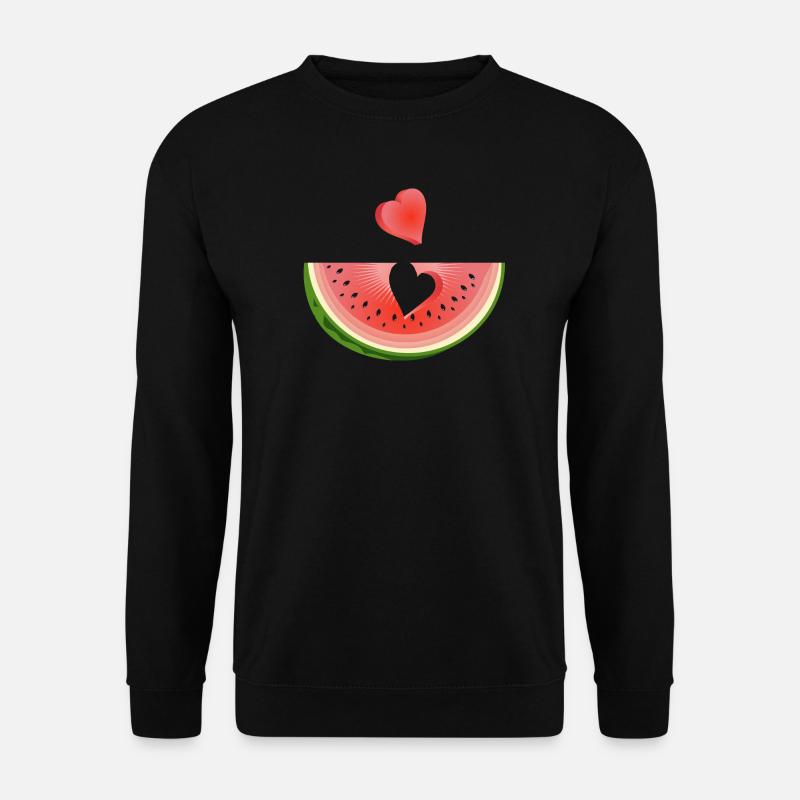 Stück einer Wassermelone mit Herz - Unisex Pullover - Schwarz