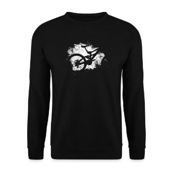 Grunge Bicycle Splash Silhouette - Unisex Sweatshirt - black - Front - Alina (178cm) & Michal (187cm)