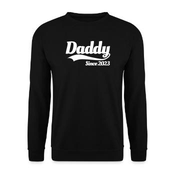 Papa depuis 2023 Père Grossesse Enceinte - Sweat-shirt Unisexe - noir - Devant - Alina (178cm) & Michal (187cm)
