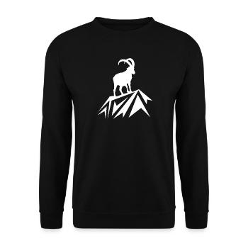 Steinbock Wandern Berge - Unisex Pullover - Schwarz - Vorne - Alina (178cm) & Michal (187cm)