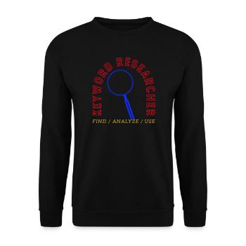 Keyword Research Magnifying Glass Logo - Unisex Sweatshirt - black - Front - Alina (178cm) & Michal (187cm)