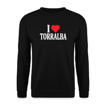 t-shirt Io amo Torralba t-shirt Sardegna - Unisex Sweatshirt - black - Front - Alina (178cm) & Michal (187cm)
