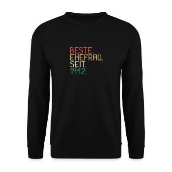 Beste Ehefrau Seit 1942 - Jahrestag Geschenk - Unisex Pullover - Schwarz - Vorne - Alina (178cm) & Michal (187cm)