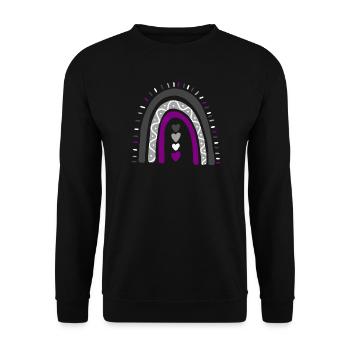 Asexuelle Boho Regenbogen Ace Pride - Unisex Pullover - Schwarz - Vorne - Alina (178cm) & Michal (187cm)
