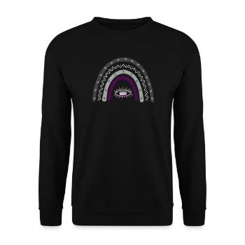 LGBT Pride Monat Asexual Rainbow Ace Pride - Unisex Pullover - Schwarz - Vorne - Alina (178cm) & Michal (187cm)