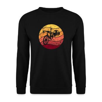 Vélo Camping Vélo Camping Vintage Rétro - Sweat-shirt Unisexe - noir - Devant - Alina (178cm) & Michal (187cm)