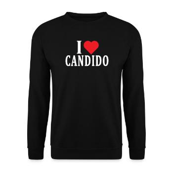 T-Shirt Ich liebe Candido T-Shirt Geschenkidee - Unisex Pullover - Schwarz - Vorne - Alina (178cm) & Michal (187cm)