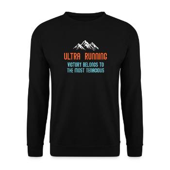 Ultra RunningVictory gehört zu den hartnäckigsten - Unisex Pullover - Schwarz - Vorne - Alina (178cm) & Michal (187cm)
