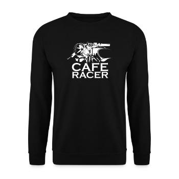 cafe racer Motorrad Symbol Illustration icon Logo - Unisex Pullover - Schwarz - Vorne - Alina (178cm) & Michal (187cm)