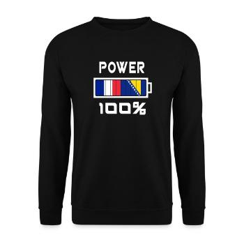 Bosnia and Herzegovina and France 100% Power - Unisex Sweatshirt - black - Front - Alina (178cm) & Michal (187cm)