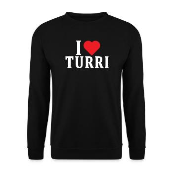 T-Shirt Io amo Turri T-Shirt Sardinien - Unisex Pullover - Schwarz - Vorne - Alina (178cm) & Michal (187cm)