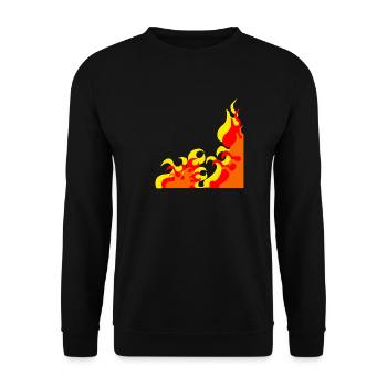 flammen Eckmuster, cooles naturmuster, beliebt - Unisex Pullover - Schwarz - Vorne - Alina (178cm) & Michal (187cm)