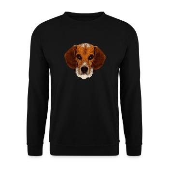 jagdhunde, Beagle leinwand optik - Unisex Pullover - Schwarz - Vorne - Alina (178cm) & Michal (187cm)