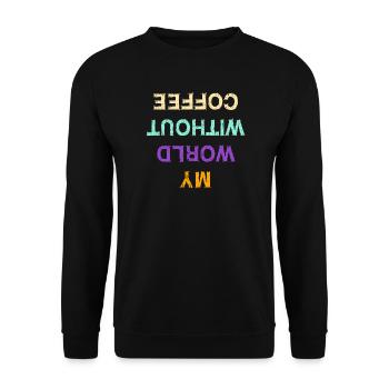 Lustig Kaffee Koffein Statement Kaffeeliebhaber - Unisex Pullover - Schwarz - Vorne - Alina (178cm) & Michal (187cm)