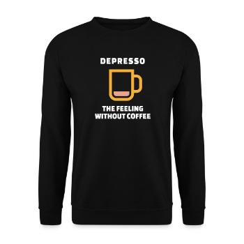 Humorvoll Kaffee Statement Koffein Kaffeetasse - Unisex Pullover - Schwarz - Vorne - Alina (178cm) & Michal (187cm)