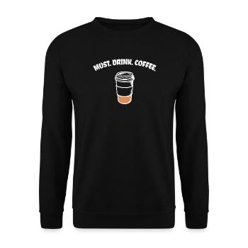 Caffeine Coffee Lovers Coffee Drink Statement - Unisex Sweatshirt - black - Front - Alina (178cm) & Michal (187cm)