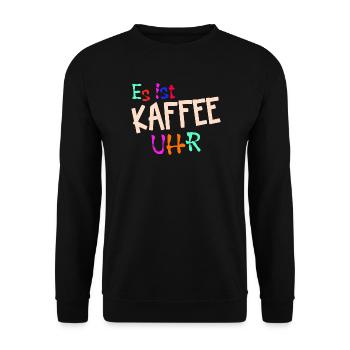 Kaffeeliebhaber Kaffeetrinker Kaffe Statement - Unisex Pullover - Schwarz - Vorne - Alina (178cm) & Michal (187cm)