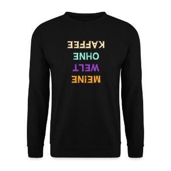 Kaffeeliebhaber Lustig Koffein Kaffee Statement - Unisex Pullover - Schwarz - Vorne - Alina (178cm) & Michal (187cm)