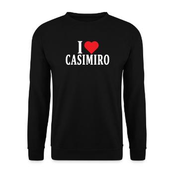 t-shirt J’adore Casimiro t-shirt idée cadeau - Sweat-shirt Unisexe - noir - Devant - Alina (178cm) & Michal (187cm)