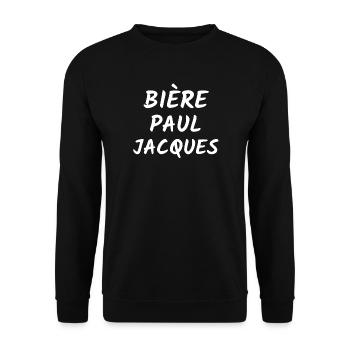 Bière, buveur de bière, bière humour - Sweat-shirt Unisexe - noir - Devant - Alina (178cm) & Michal (187cm)
