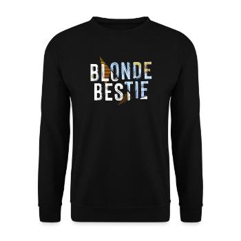 Blonde Bestie für heiße Blondinen - Unisex Pullover - Schwarz - Vorne - Alina (178cm) & Michal (187cm)