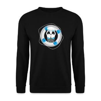 cute panda as a sailor in a navy look - Unisex Sweatshirt - black - Front - Alina (178cm) & Michal (187cm)