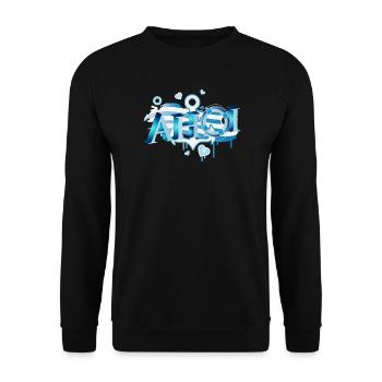 salutation d’un marin maritime avec lettrage Ahoi Graffiti - Sweat-shirt Unisexe - noir - Devant - Alina (178cm) & Michal (187cm)