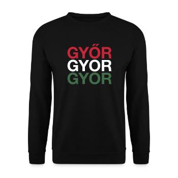 GYOR Ungarn Drapeau hongrois Hongrie - Sweat-shirt Unisexe - noir - Devant - Alina (178cm) & Michal (187cm)