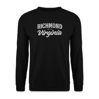 Richmond Virginia Vintage Script - Unisex Pullover - Schwarz - Vorne - Alina (178cm) & Michal (187cm)