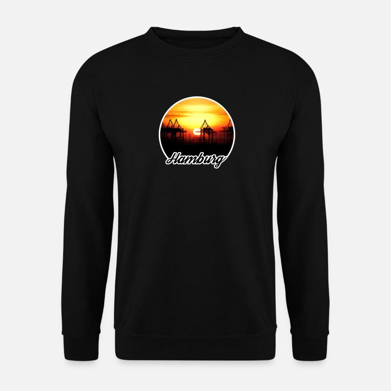 Hamburg Harbor Sunset - Unisex Sweatshirt - black