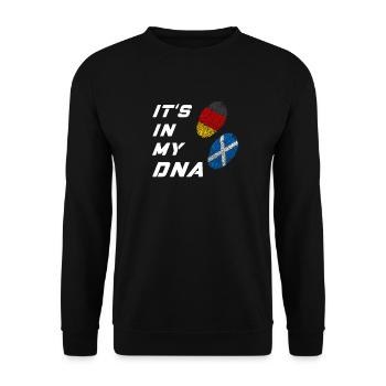 In meiner DNA Deutschland und Schottland - Unisex Pullover - Schwarz - Vorne - Alina (178cm) & Michal (187cm)