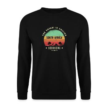 Motif safari Sebokeng en Afrique du Sud - Sweat-shirt Unisexe - noir - Devant - Alina (178cm) & Michal (187cm)