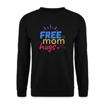 Kostenlose Umarmungen der Mutter - Unisex Pullover - Schwarz - Vorne - Alina (178cm) & Michal (187cm)