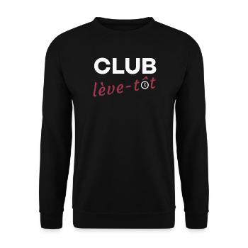 Club lève-tôt - Sweat-shirt Unisexe - noir - Devant - Alina (178cm) & Michal (187cm)