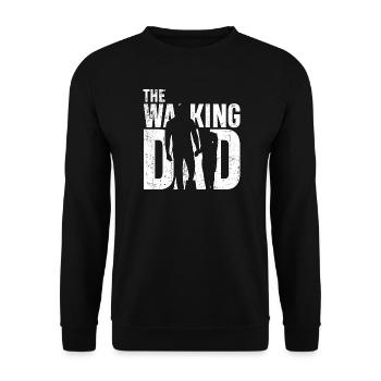 Walking With Dad Silhouette - Unisex Pullover - Schwarz - Vorne - Alina (178cm) & Michal (187cm)