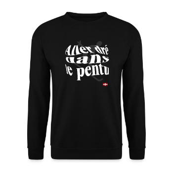 Illustration d’un Sempervivum Stylisé - Sweat-shirt Unisexe - noir - Devant - Alina (178cm) & Michal (187cm)