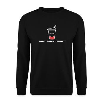 Coffee Lovers Coffee Drink Saying Caffeine - Unisex Sweatshirt - black - Front - Alina (178cm) & Michal (187cm)