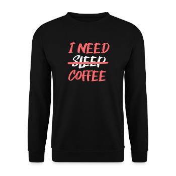 Fatigue Coffee Lovers Statement Coffee Drinking - Unisex Sweatshirt - black - Front - Alina (178cm) & Michal (187cm)