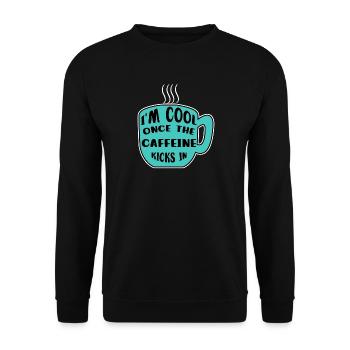 Caffeine Coffee Drinker Coffee Cup Coffee Statement - Unisex Sweatshirt - black - Front - Alina (178cm) & Michal (187cm)