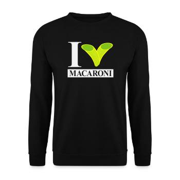 I love macaroni - Unisex Sweatshirt - black - Front - Alina (178cm) & Michal (187cm)