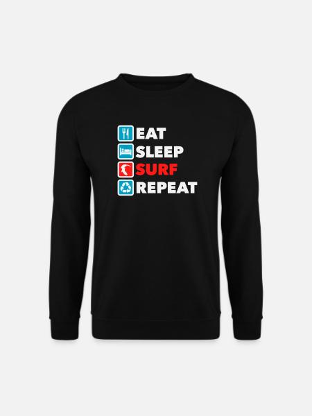 Eat Sleep Surf Repeat - Unisex Sweatshirt - black