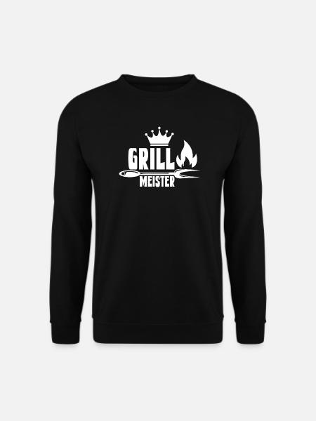 Feuriger Grillmeister mit Krone - Unisex Pullover - Schwarz