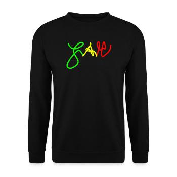 Jah in Trio colours Red Gold Green - Unisex Sweatshirt - black - Front - Alina (178cm) & Michal (187cm)