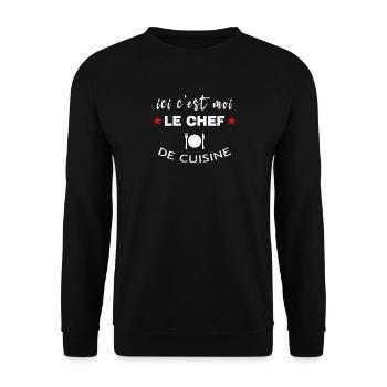 Chef Autoproclamé de Cuisine Humoristique - Sweat-shirt Unisexe - noir - Devant - Alina (178cm) & Michal (187cm)