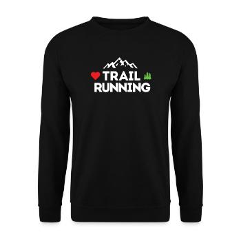 I love Trail Running - Unisex Sweatshirt - black - Front - Alina (178cm) & Michal (187cm)